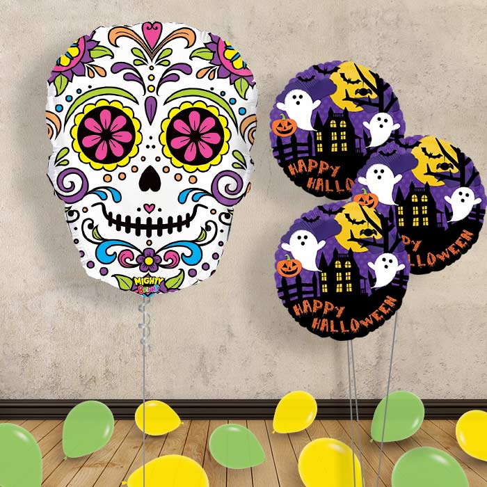 Giant Skull Day of the Dead Balloons in a Box | Party Save Smile