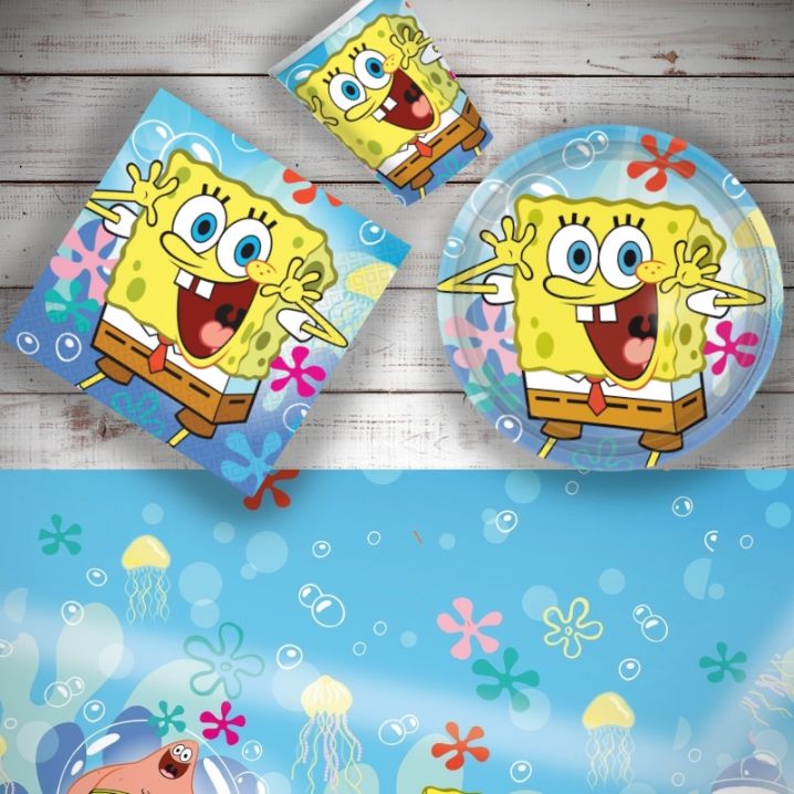 SpongeBob SquarePants 8 to 48 Guest Starter Party Pack - Tablecover ...